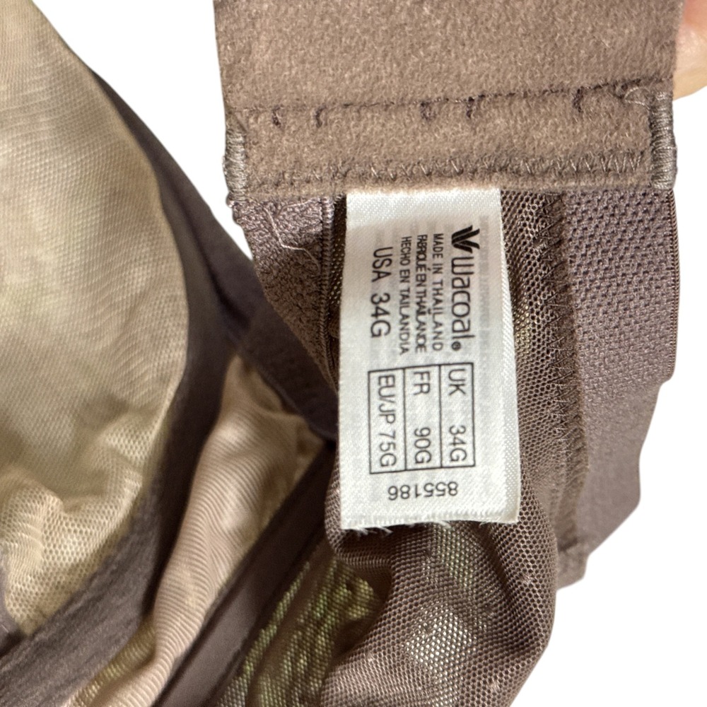 Wacoal Retro Chic Full Figure Underwire Bra 855186 Cappuccino Brown Color Sz 34G - Picture 3 of 3